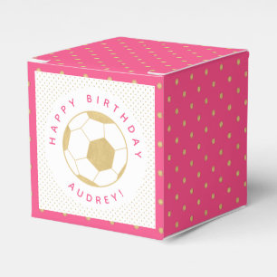 Fußball-Party-Sportgewerbe in Gold und Rosa Geschenkschachtel
