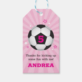 Fußball-Party Vielen Dank für die Tags Pink Geschenkanhänger