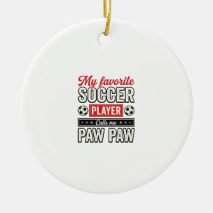 Fußball Paw Paw Vintage Spieler Opa Shirt Design Keramik Ornament