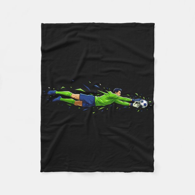 Fußball Perfekter Torwart Sicher Comic  Fleecedecke (Vorderseite)