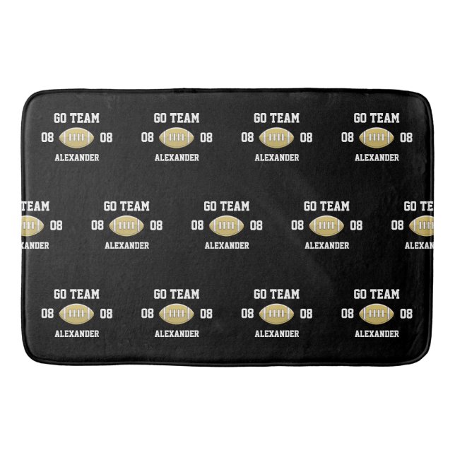 Fußball Personalisiert Monogram Name Go Badematte (Vorderseite)