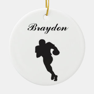 Fußball-personalisierte Weihnachtsverzierung Keramikornament