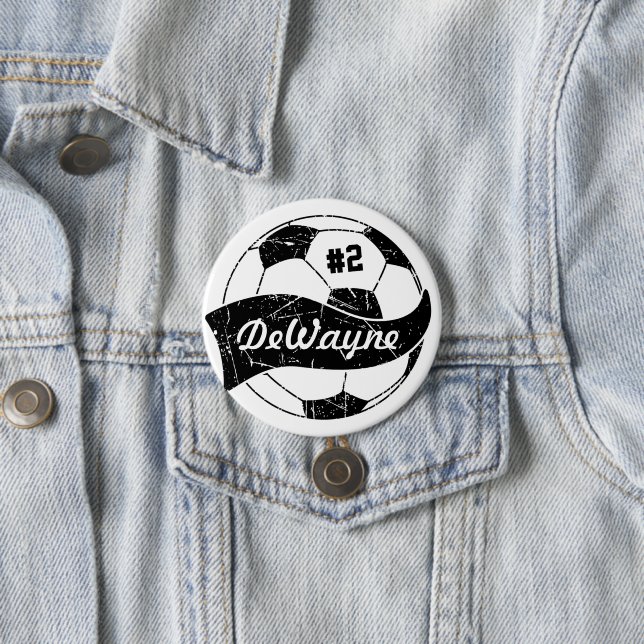 Fußball Personalisierter Name und Nummer Button (Beispiel)