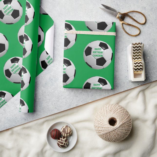 Fußball Personalisiertes Wrapping Paper Geschenkpapier (Kunsthandwerk)
