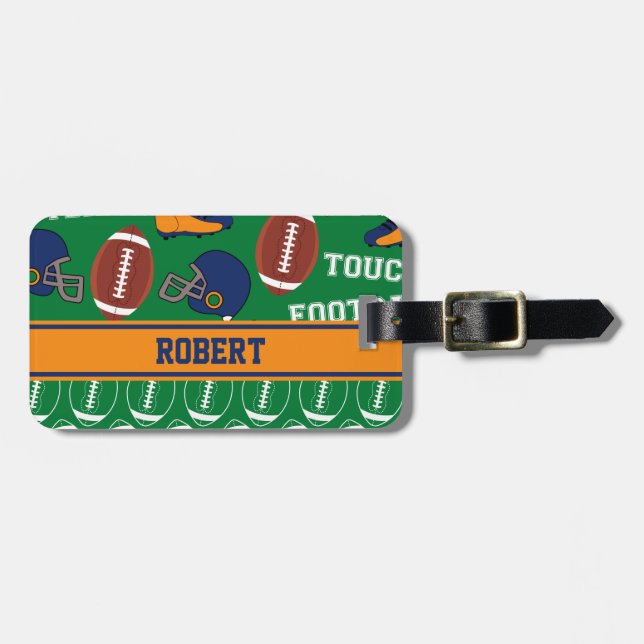 FUSSBALL personifizieren Sport-Fan-Athleten-Muster Gepäckanhänger (Vorderseite horizontal)