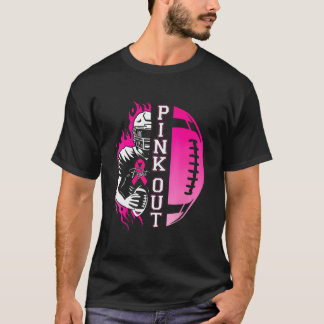 Fußball Pink Out Team Brustkrebs Bewusstsein T-Shirt