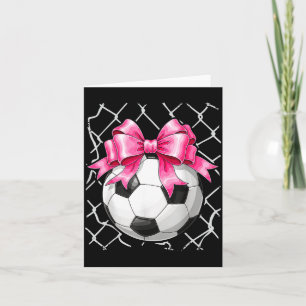 Fußball pinke Kokette Schleife zartes Band Mädchen Karte