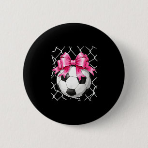 Fußball pinke Kokette Schleife zierliches Band Mäd Button
