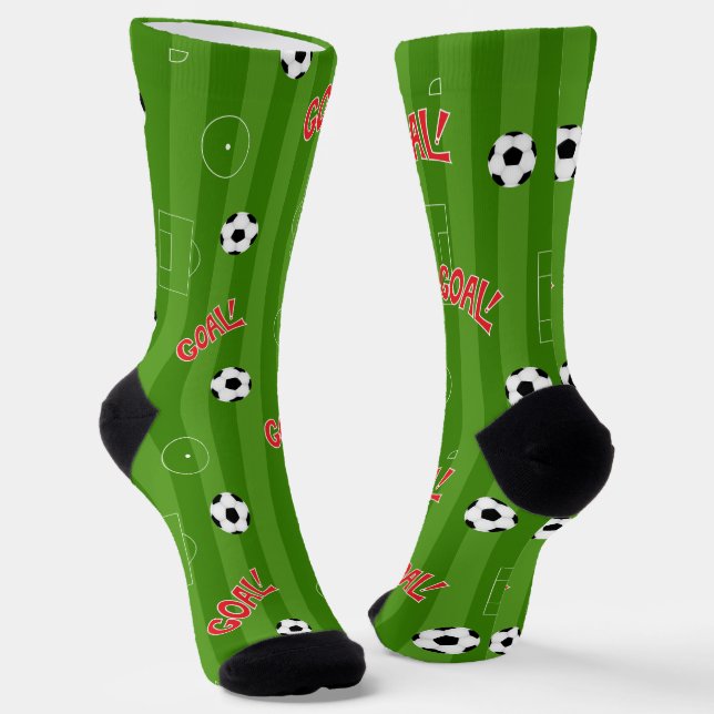 Fußball Pitch Novelty Football Player Socken (Gewinkelt)