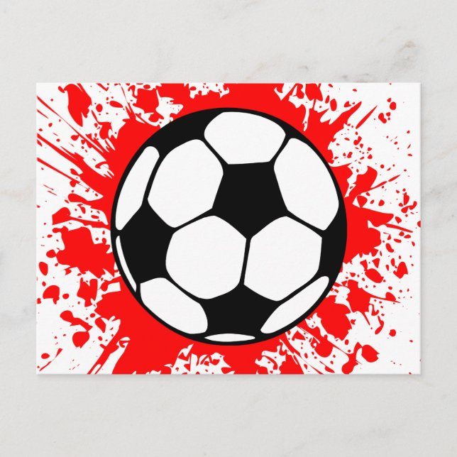 Fußball platsch. postkarte (Vorderseite)