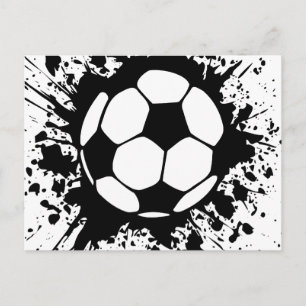 Fußball platsch. postkarte