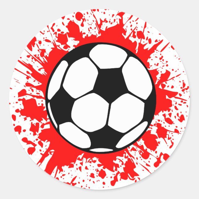 Fußball platsch. runder aufkleber (Vorderseite)