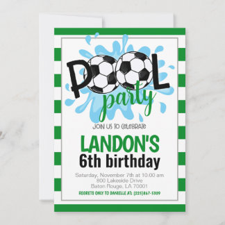 Fußball-Pool-Party Geburtstag Einladung
