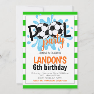 Fußball-Pool-Party Geburtstag Einladung