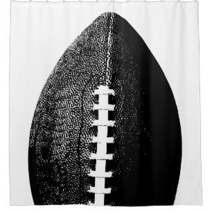Fußball-Pop-Kunst - schwarzer moderner minimaler Duschvorhang