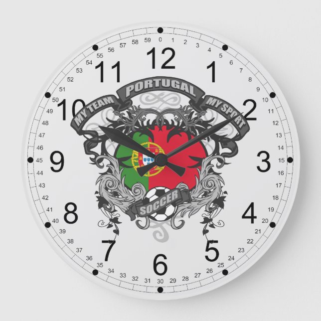 Fußball Portugal Große Wanduhr (Vorderseite)