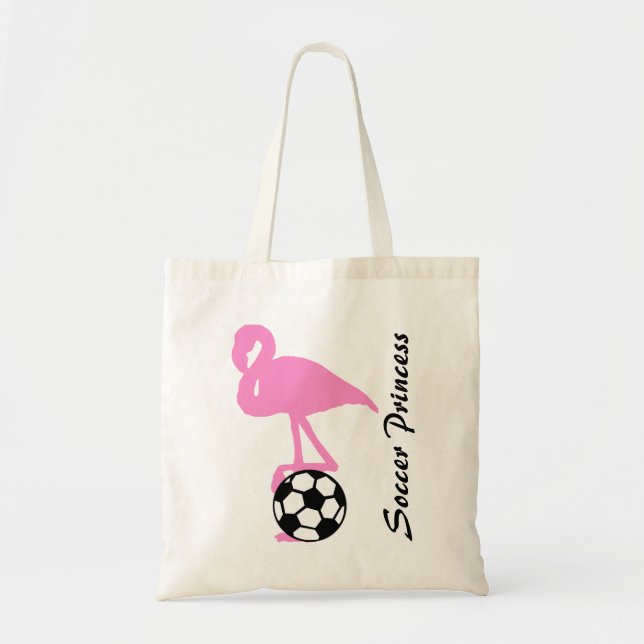 Fußball Prinzessin Rosa Flamingo Girls Custom Tragetasche (Vorne)