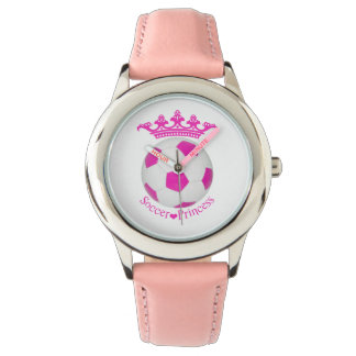 Fußball-Prinzessin, rosa Fußball Armbanduhr