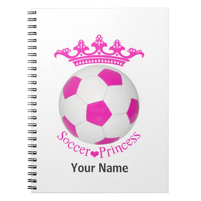 Fußball-Prinzessin, rosa Fußball Notizblock (Vorderseite)