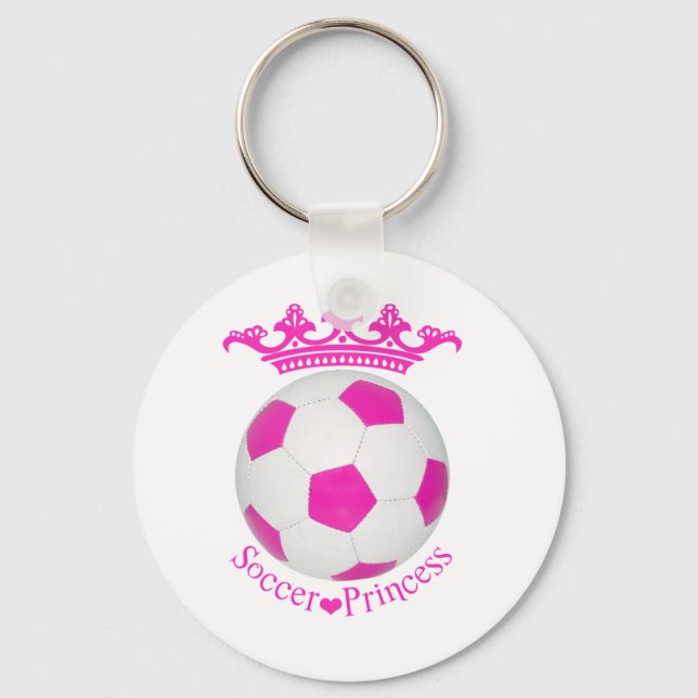 Fußball-Prinzessin, rosa Fußball Schlüsselanhänger (Vorderseite)