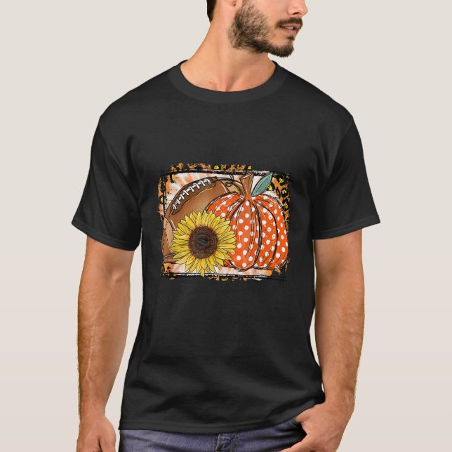 Fußball Pumpkin Sonnenblumen Fußball Lover Fall al T-Shirt (Vorderseite)
