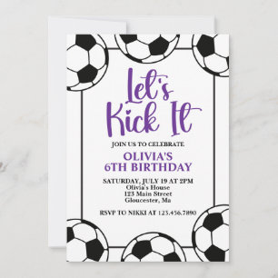 Fußball Purpur Geburtstag Einladung