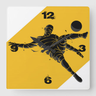 Fußball Quadratische Wanduhr