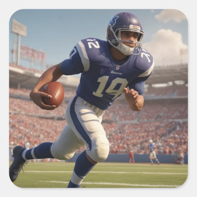 Fußball Quadratischer Aufkleber (Vorderseite)