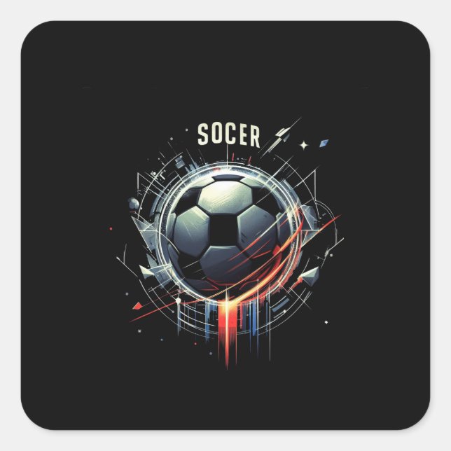 Fußball Quadratischer Aufkleber (Vorderseite)