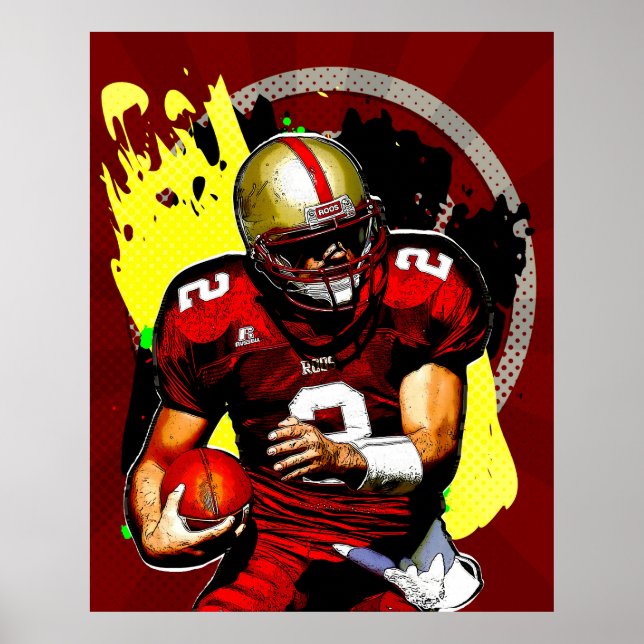Fußball-Quarterback Poster (Vorne)
