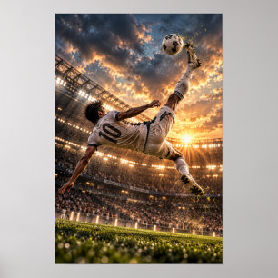 Fußball-Radschlag-Wandkunst – Stadion A Nummer 10 Poster