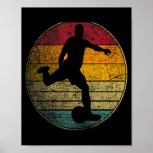 Fußball Retro Stil Vintage 70er 80er Männer Frauen Poster
