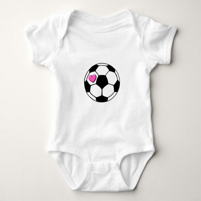 Fußball rosa Hrt Baby Strampler (Vorderseite)