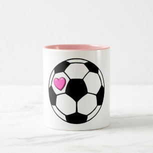 Fußball rosa Hrt Zweifarbige Tasse