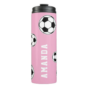Fußball Rosa Personalisierte Kinder zurück in die Thermosbecher