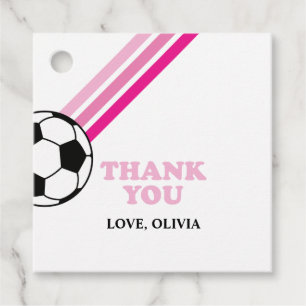 Fußball Rosa Streifen Danke Geburtstag Geschenkanhänger