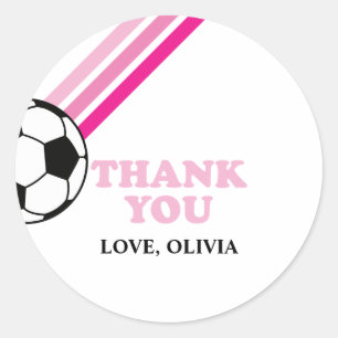 Fußball Rosa Streifen Danke Geburtstag Runder Aufkleber