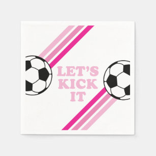 Fußball rosa Streifen Lass es uns zum Geburtstag t Serviette