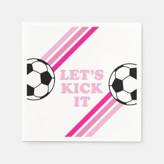Fußball rosa Streifen Lass es uns zum Geburtstag t Serviette