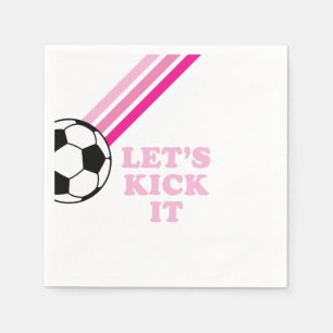 Fußball Rosa Streifen Lass uns loslegen Geburtstag Serviette