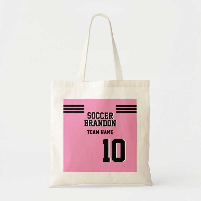 Fußball-Rosa-Tasche personalisiert Tragetasche (Vorne)