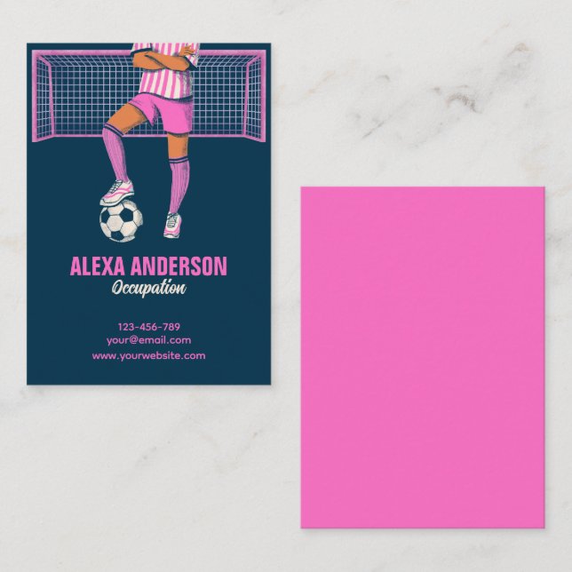 Fußball-Rosa Visitenkarte (Vorne/Hinten)