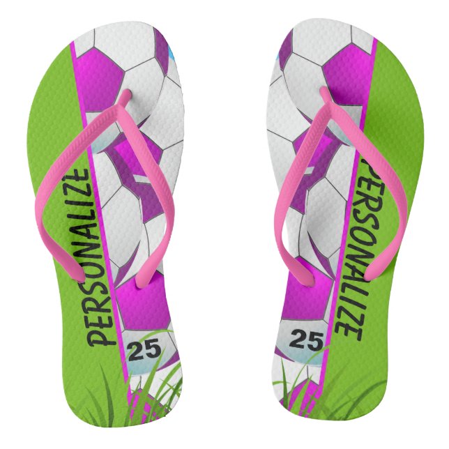Fußball-Rosa-Zoll Flip Flops (Fußbett)