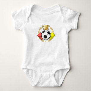 Fußball Rot & Gelb Karte Trophäe Baby Strampler