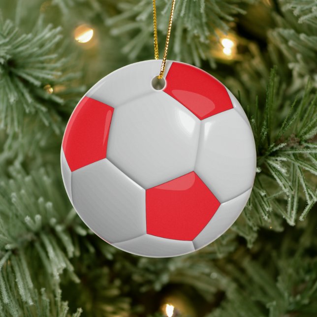 Fußball | Rot Keramikornament (Baum)