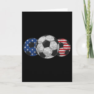 Fußball Rot Weiß Blau Amerikanische Flagge 4. Juli Karte