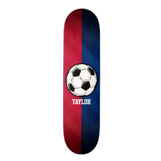 Fußball; Rot, Weiß und Blau Skateboard