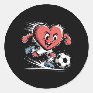 Fußball Roter Herz Spieler Valentinstag Runder Aufkleber