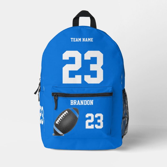 Fußball Rucksack hoch Print Cut Nähen Beutel blau (Vorderseite)