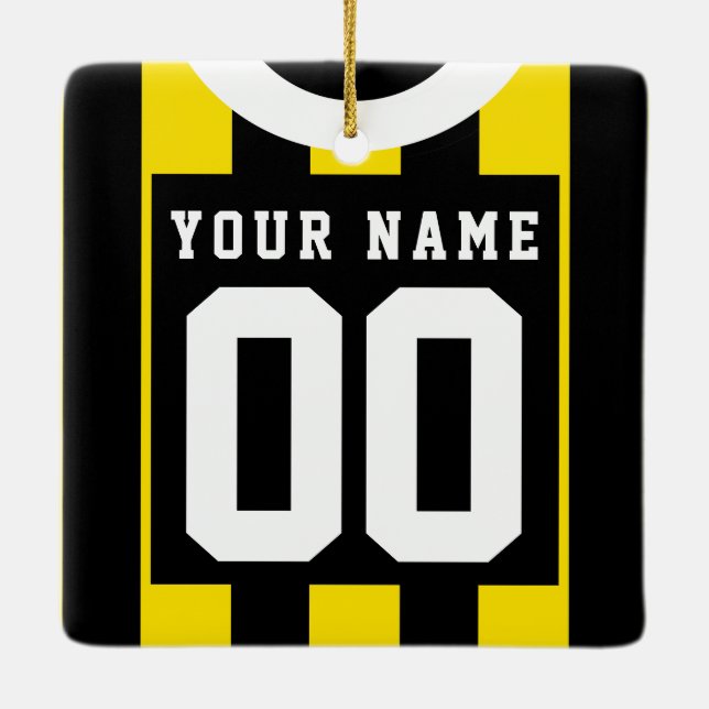 Fußball Rugby Jersey Name Number Template Keramikornament (Rückseite)